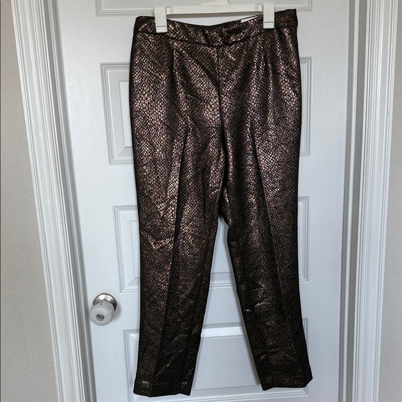 NEW Anne Klein Gold Straight Leg Trousers Sz 6 - Picture 3 of 11